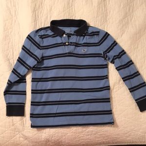 LS navy and baby blue shirt